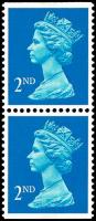 SG1449 2nd Blue, Centre Band - Se-Tenant Pair of Imperf Top & Bottom