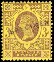 SG202s (K32s) 3d Purple/Yellow - Fine Mounted Mint Overprinted "SPECIMEN" (Cat. £60)
