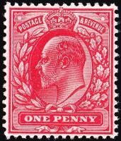 SG220 1d Bright Scarlet - Unmounted Mint (Cat. £2.75) - (Spec: M5, ii)