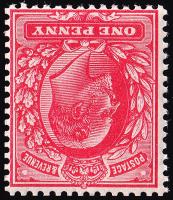 SG220wi 1d Bright Scarlet, Wmk Inverted - Unmounted Mint (Cat. £8)