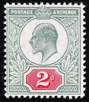 SG226 (M11) 2d Grey-Green & Carmine - Unmounted Mint (Cat. £150)