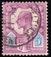 SG242a (M29) 5d Dull Purple & Ultramarine (Chalk Paper) - Fine Used (Cat. £12)