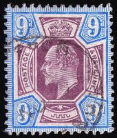 SG251a (M40) 9d Slate-Purple & Ultramarine (Chalk Paper) - Fine Used (Cat. £75)
