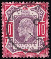 SG254 (M42) 10 Dull Purple & Carmine - Fine Used (Cat. £75)