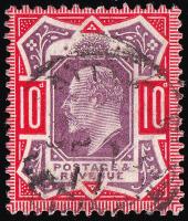 SG256 (M43) 10d Dull Purple & Scarlet - Good Used (Cat. £65)