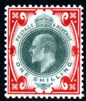 SG259 1s Dull Green & Scarlet (Chalk Paper)