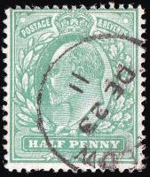 SG279 (M4) ½d Dull Green - Fine Used (Cat. £45)