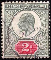 SG292 2d Grey-Green & Bright Carmine - Fine Used (Cat. £12) - (Spec: M13, iv)