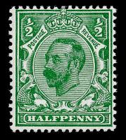 SG325 ½d Bright Green (Die B)