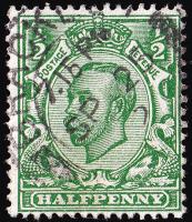 SG338 ½d Deep Green - Fine Used (Cat. £8) - (Spec: N4, iii)