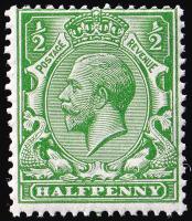 SG352 ½d Bright Green - Unmounted Mint (Cat. £3) - (Spec: N14, vi)