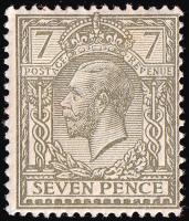 SG389 (N27) 7d Sage Green - Fine Mounted Mint (Cat. £70)