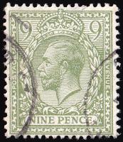 SG393b 9d Pale Olive-Green - Good Used (Cat. £40) - (Spec: N30, ii)