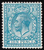 SG394a (N31) 10d Deep Turquoise-Blue - Fine Mounted Mint (Cat. £90)