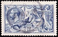 SG413 10/- Pale Blue - Good Used (Cat. £900) - (Spec: N70, vi)