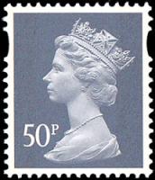 SG U3076 50p Slate MPIL M13L, Inverted Eliptical Perfs (Enschede)