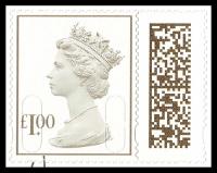 SG V4842 £1.00 Grey-Brown MPIL M22L, Booklet Backing (DY44)