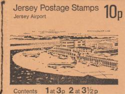 1974 10p Jersey Airport margin at bottom (SB18)