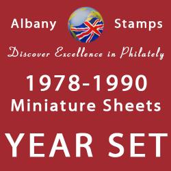 1978 to 1990 Year Set of 6 Miniature Sheets 1978 to 1990 Year Set of 6 Miniature Sheets