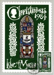 1984 Christmas Card with First Day of Issue cancellation