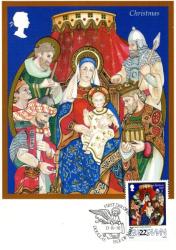 1992 Christmas Card with First Day of Issue cancellation