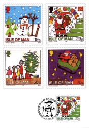1996 Christmas Card with First Day of Issue cancellation