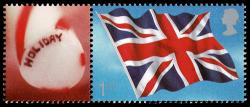 LS20 2004 Smilers Rule Britannia Flags 1st Stamp with Label (Label may vary from shown)