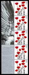 2006 We Will Remember Smilers Stamps Strip of 5 with Labels (Labels may vary from shown)