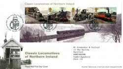 2013 Northern Ireland Locomotives MS cover (Addressed)