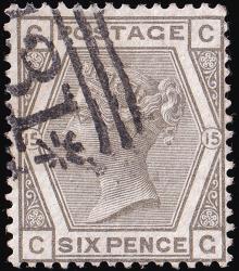 SG147 6d Grey (Plate 15) - Fine Used (Cat. £50) - (Spec: J85) (Scott: 62) SG147 6d Grey (Plate 15) - Fine Used (Cat. £50) - (Spec: J85) (Scott: 62)