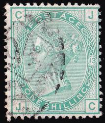 SG150 (Pl.13) 1/- Green (Plate 13) - Fine Used (Cat. £75) - (Spec: J113) (Scott: 64)