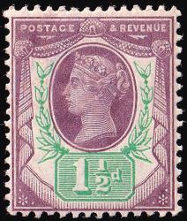 SG198 1½d Dull Purple & Pale Green - Unmounted Mint (Cat. £25) - (Spec: K29) (Scott: 112) SG198 1½d Dull Purple & Pale Green - Unmounted Mint (Cat. £25) - (Spec: K29) (Scott: 112)