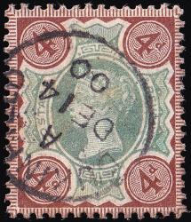 SG205 4d Green & Purple-Brown - Fine Used (Cat. £18) - (Spec: K33, i) (Scott: 116) SG205 4d Green & Purple-Brown - Fine Used (Cat. £18) - (Spec: K33, i) (Scott: 116)