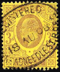 SG232C 3d Pale Reddish Purple & Orange-Yellow (Chalk Paper) - Fine Used (Cat. £85) - (Spec: M20, i) SG232C 3d Pale Reddish Purple & Orange-Yellow (Chalk Paper) - Fine Used (Cat. £85) - (Spec: M20, i)