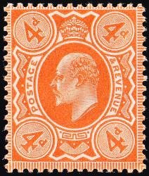 SG241 4d Orange-Red - Unmounted Mint (Cat. £35) - (Spec: M25, iii) SG241 4d Orange-Red - Unmounted Mint (Cat. £35) - (Spec: M25, iii)
