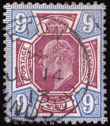 SG306 9d Reddish Purple & Light Blue - Fine Used (Cat. £75) (Spec: M41, i) SG306 9d Reddish Purple & Light Blue - Fine Used (Cat. £75) (Spec: M41, i)