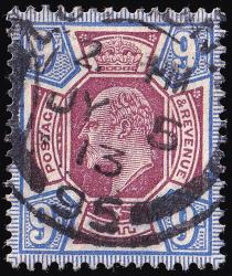 SG307 9d Dull Reddish Purple & Blue - Good Used (Cat. £45) - (Spec: M41, iii) (Scott: 136)