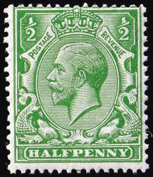 SG352 ½d Bright Green - Unmounted Mint (Cat. £3) - (Spec: N14, vi)