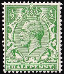 SG418wiGP ½d Green, Wmk Inverted - Good Perfs - Unmounted Mint (Cat. £7) - (Spec: N33a) SG418wiGP ½d Green, Wmk Inverted - Good Perfs - Unmounted Mint (Cat. £7) - (Spec: N33a)