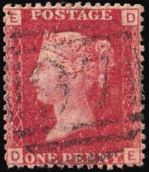SG43/44 (Pl.220) 1d Red, Plate Number 220 - Fine Used (Cat. £9) - (Spec: G1) (Scott: 33/33b) SG43/44 (Pl.220) 1d Red, Plate Number 220 - Fine Used (Cat. £9) - (Spec: G1) (Scott: 33/33b)