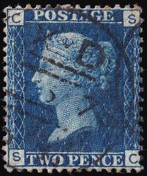 SG46/47 2d Blue (Thin Lines), Plate 14 - Fine Used (Cat. £20) - (Spec: G3) (Scott: 30) SG46/47 2d Blue (Thin Lines), Plate 14 - Fine Used (Cat. £20) - (Spec: G3) (Scott: 30)