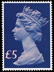 SG 1028 £5 salmon chalky blue SG 1028 £5 salmon chalky blue