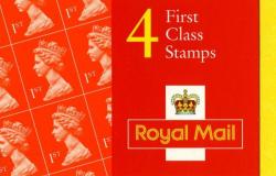 SG: BH14 NVI 4x1st reissued with 'Please note first class is no longer valid in Europe'