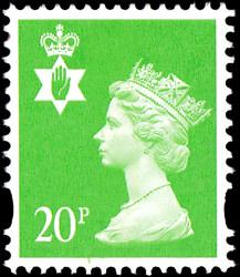 SG NI79 20p Bright Green Centre Band SG NI79 20p Bright Green Centre Band