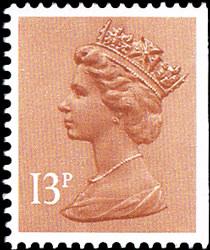 SG X900 13p Pale Chestnut Centre Band, Imperf Right SG X900 13p Pale Chestnut Centre Band, Imperf Right