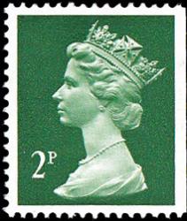 SG X927 2p Deep Green Phos Paper, Imperf Right SG X927 2p Deep Green Phos Paper, Imperf Right