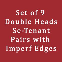 Set of Double Heads with Imperf Edges in 9 Se-Tenant Pairs
