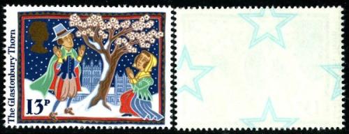 1986 Christmas 13p Underprint (Stars on Reverse)