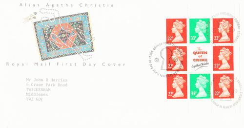 1991 19th March Agatha Christie Booklet 33p x2