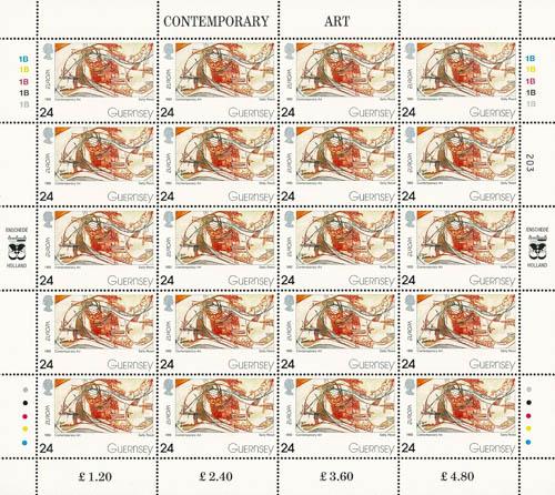1993 24p Europa Contemporary Art Stamp Sheet